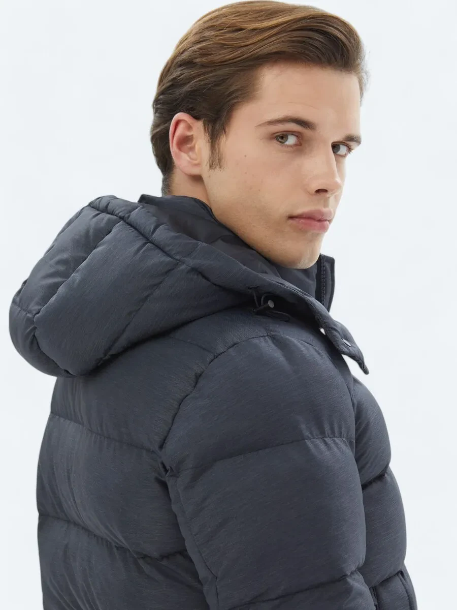 Navy Blue Weaving Coat - 5