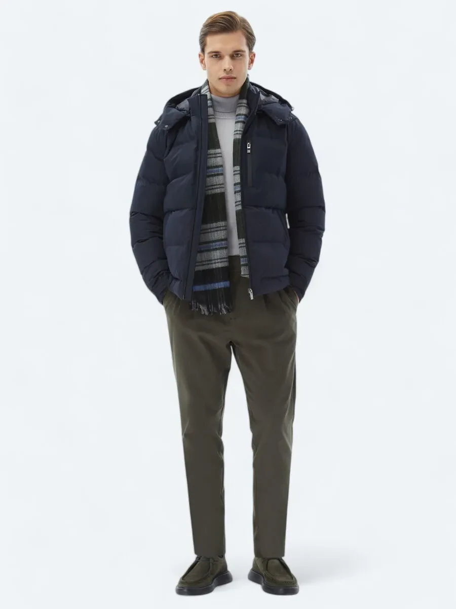 Navy Blue Weaving Coat - 2