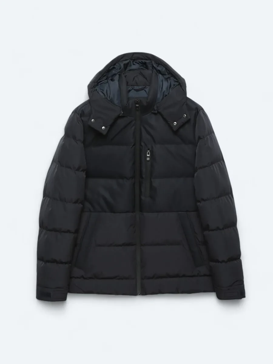 Navy Blue Weaving Coat - 7