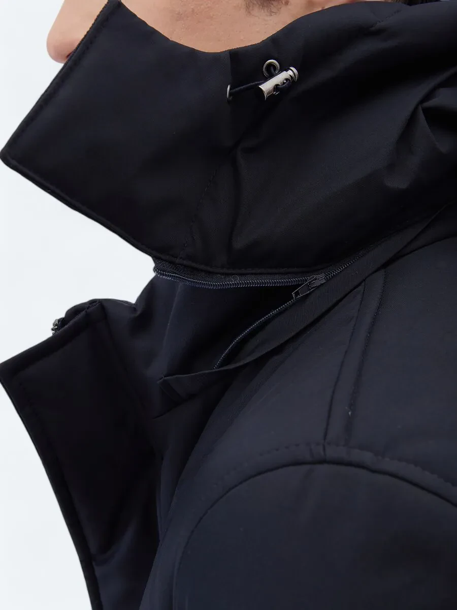 Navy Blue Weaving Coat - 6