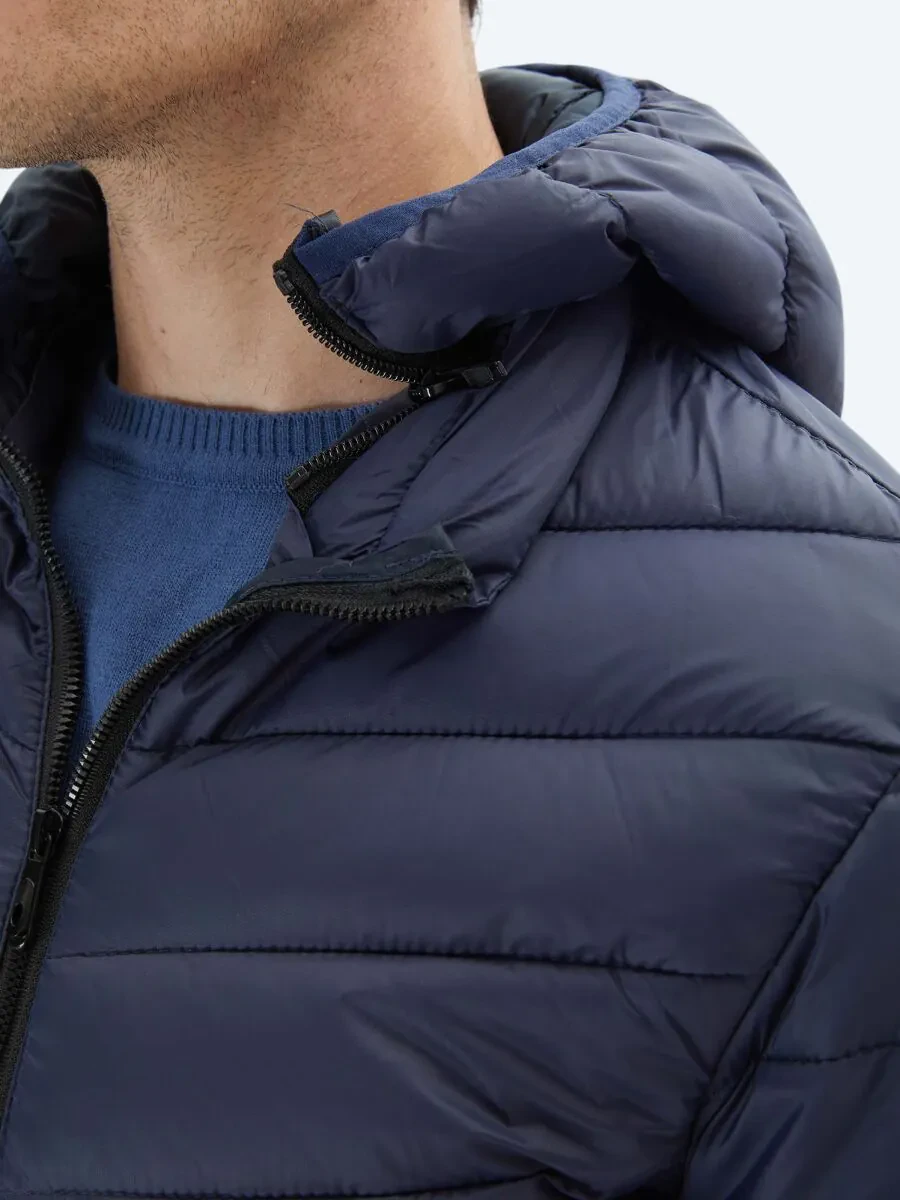 Navy Blue Weaving Coat - 6