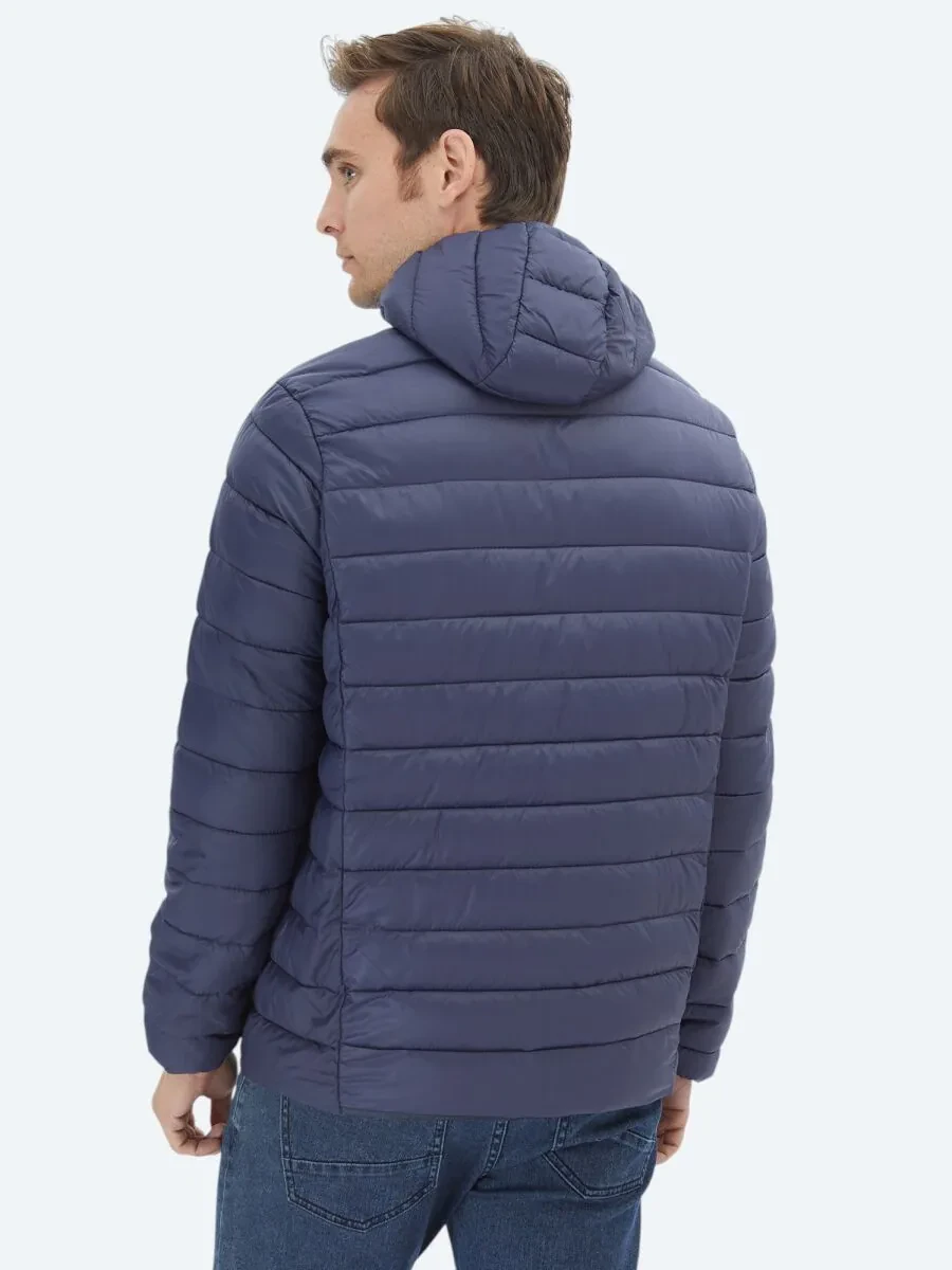 Navy Blue Weaving Coat - 7