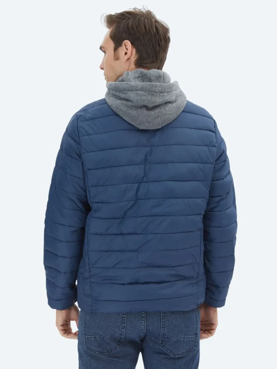 Navy Blue Weaving Coat - 6