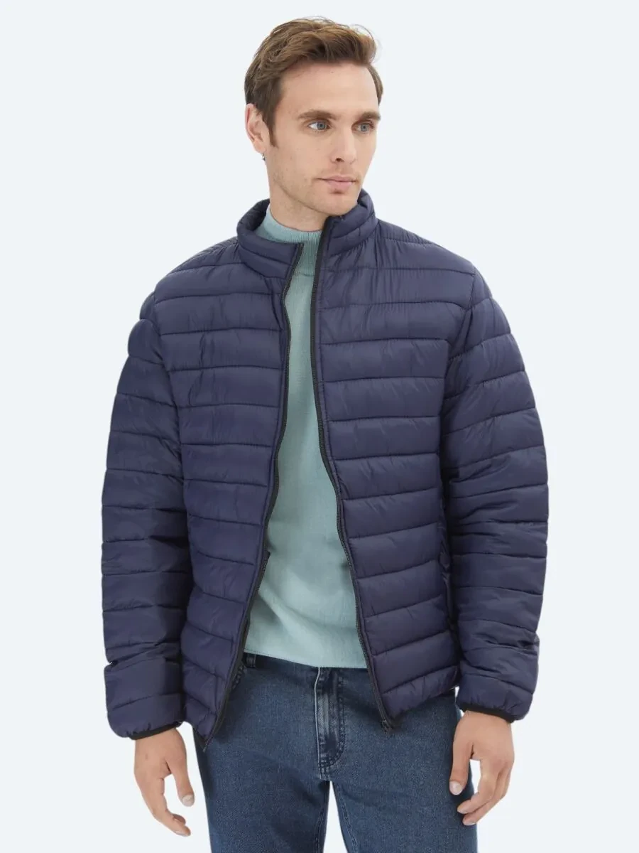 Navy Blue Weaving Coat - 3
