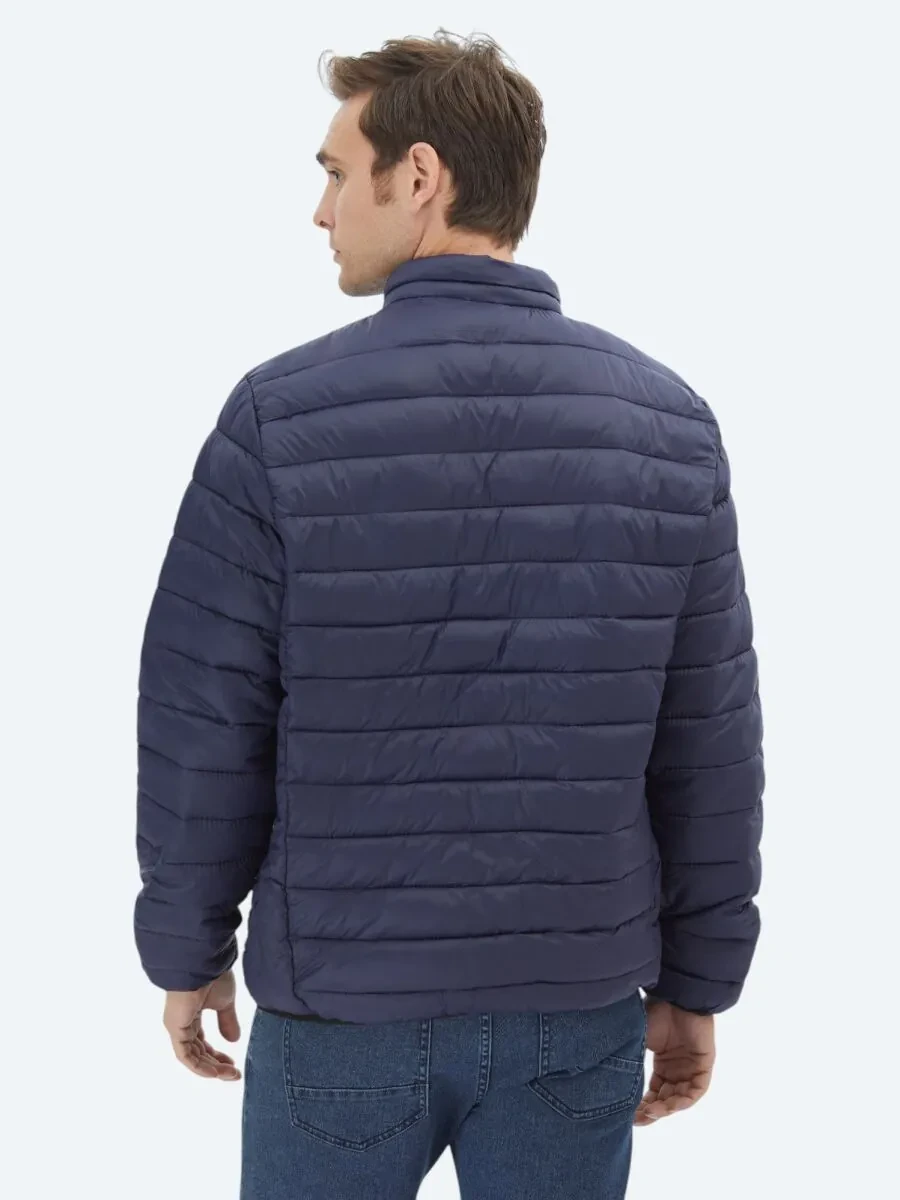 Navy Blue Weaving Coat - 6