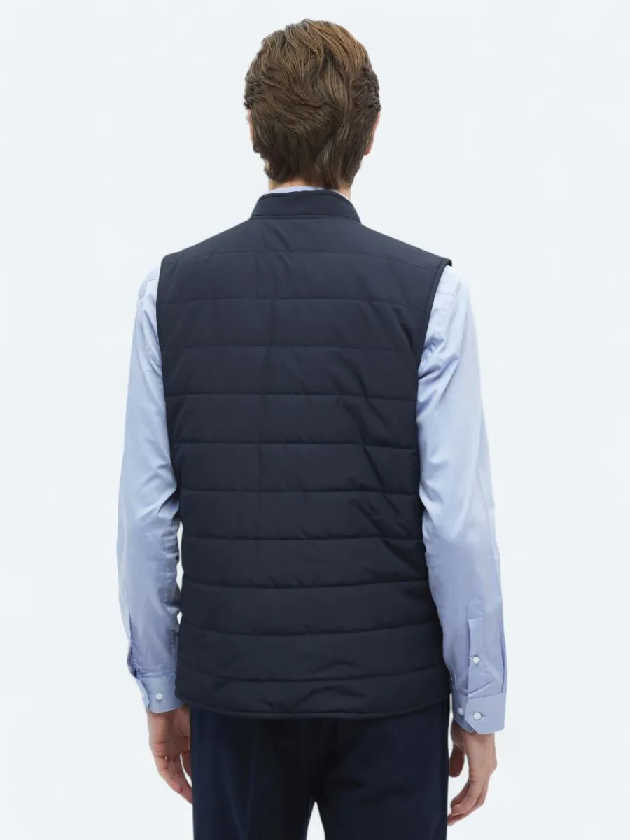 Navy Blue Weaving Puffer Vest - 12