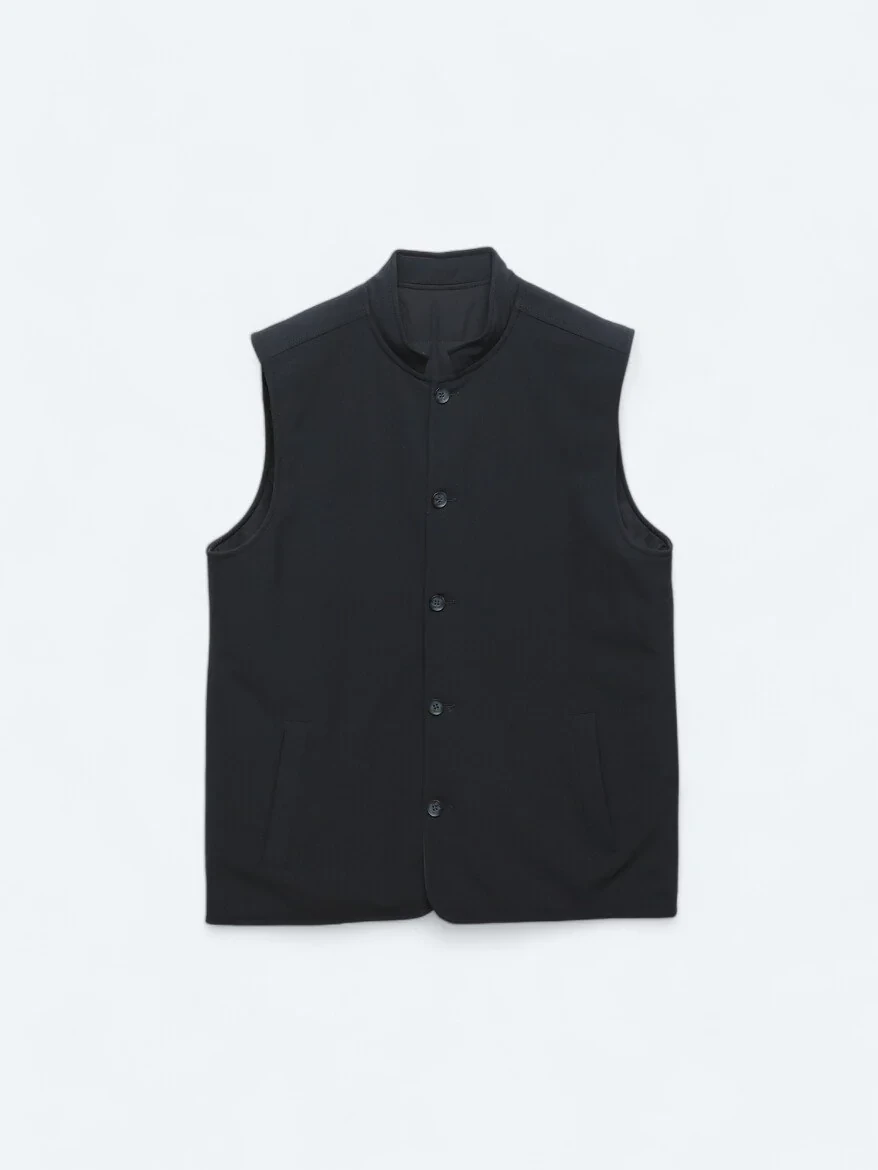 Navy Blue Weaving Puffer Vest - 13
