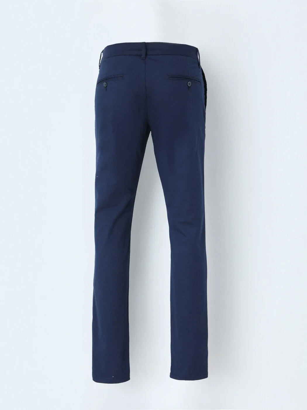 Night Blue Weaving Slim Fit Casual Cotton Blended Trousers 