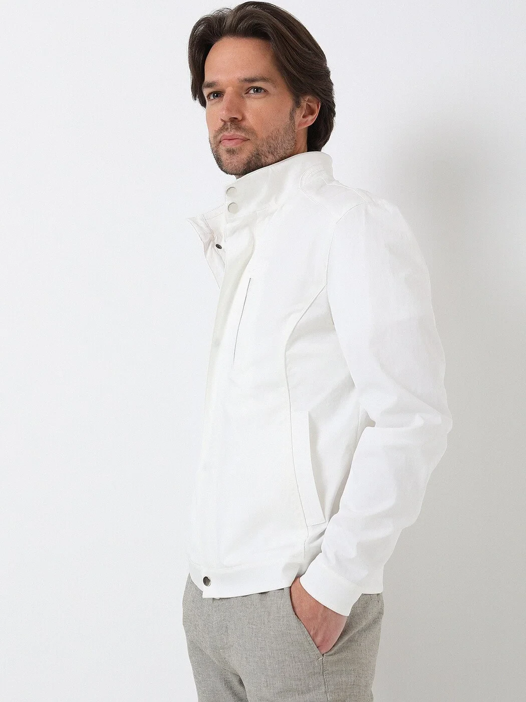 Off White Weaving Coat - 1
