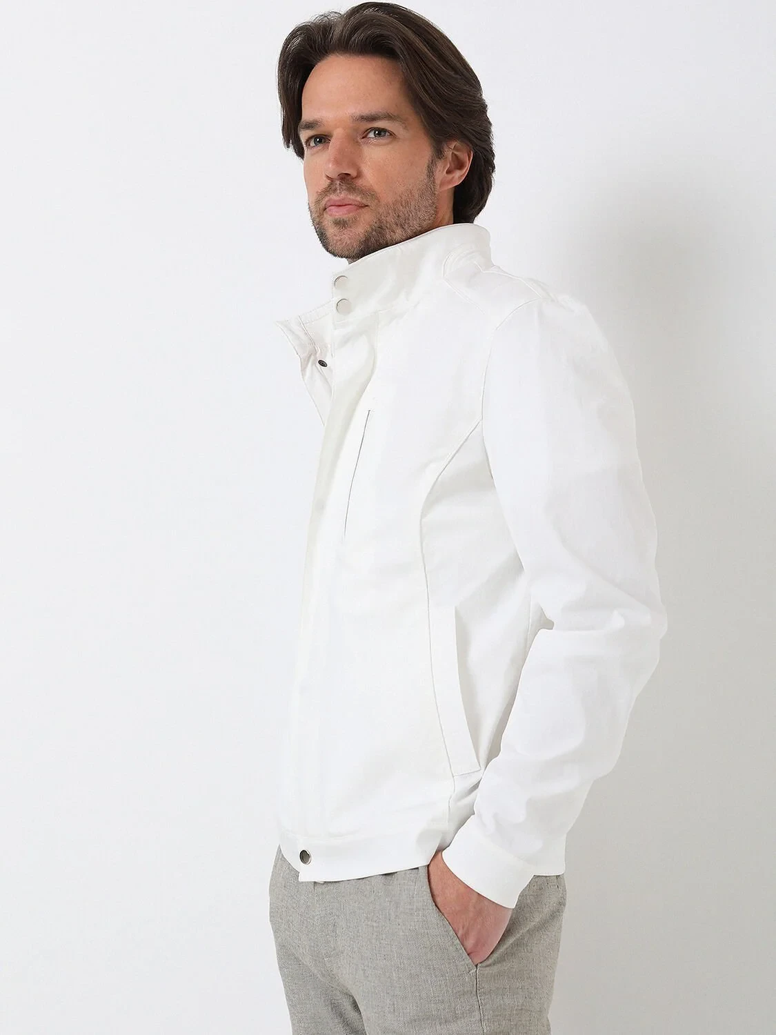 Off White Weaving Coat - 1