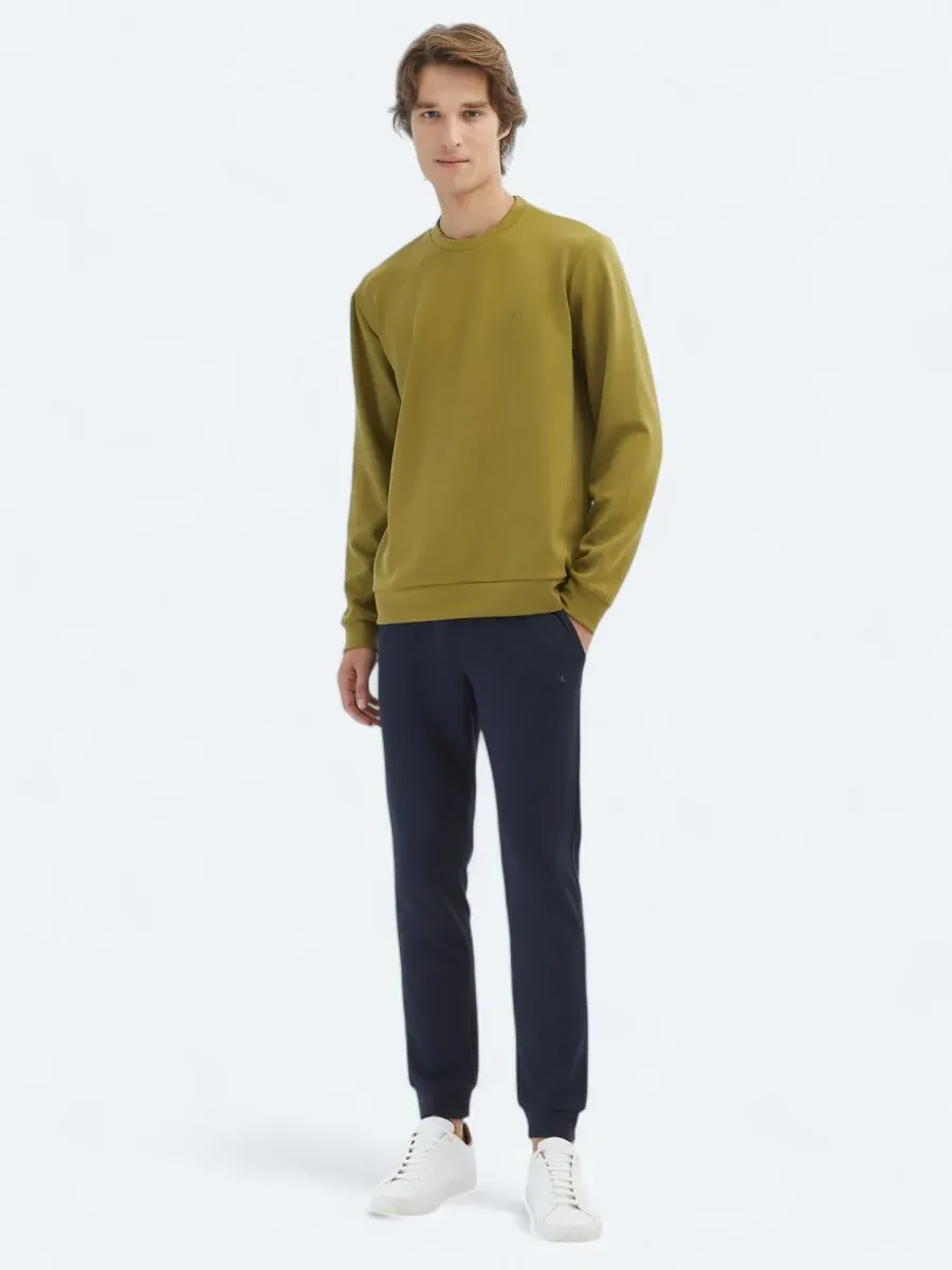 Oil Green Crew Neck Sweatshirt - 2
