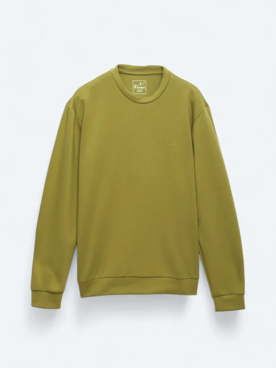 Oil Green Crew Neck Sweatshirt - 7