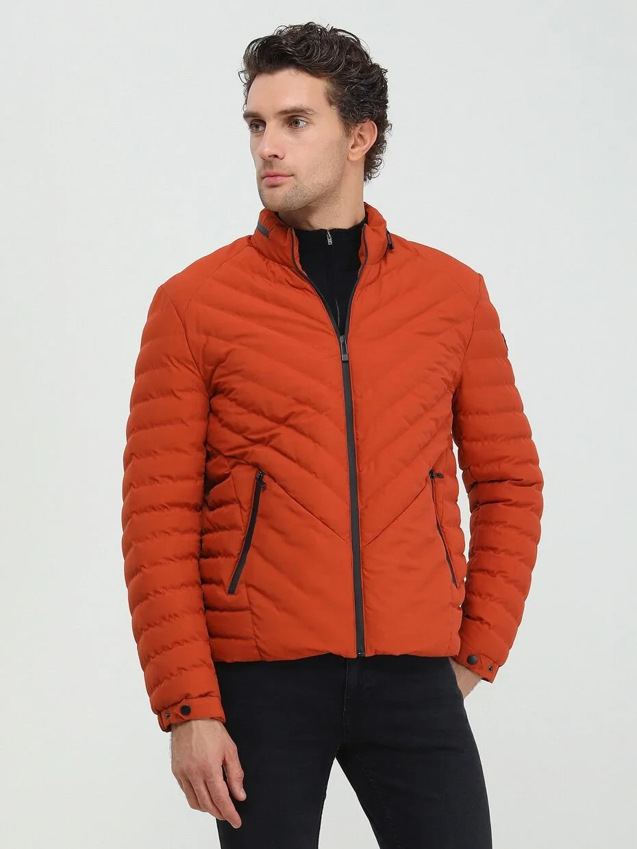 Orange Weaving Coat - 1