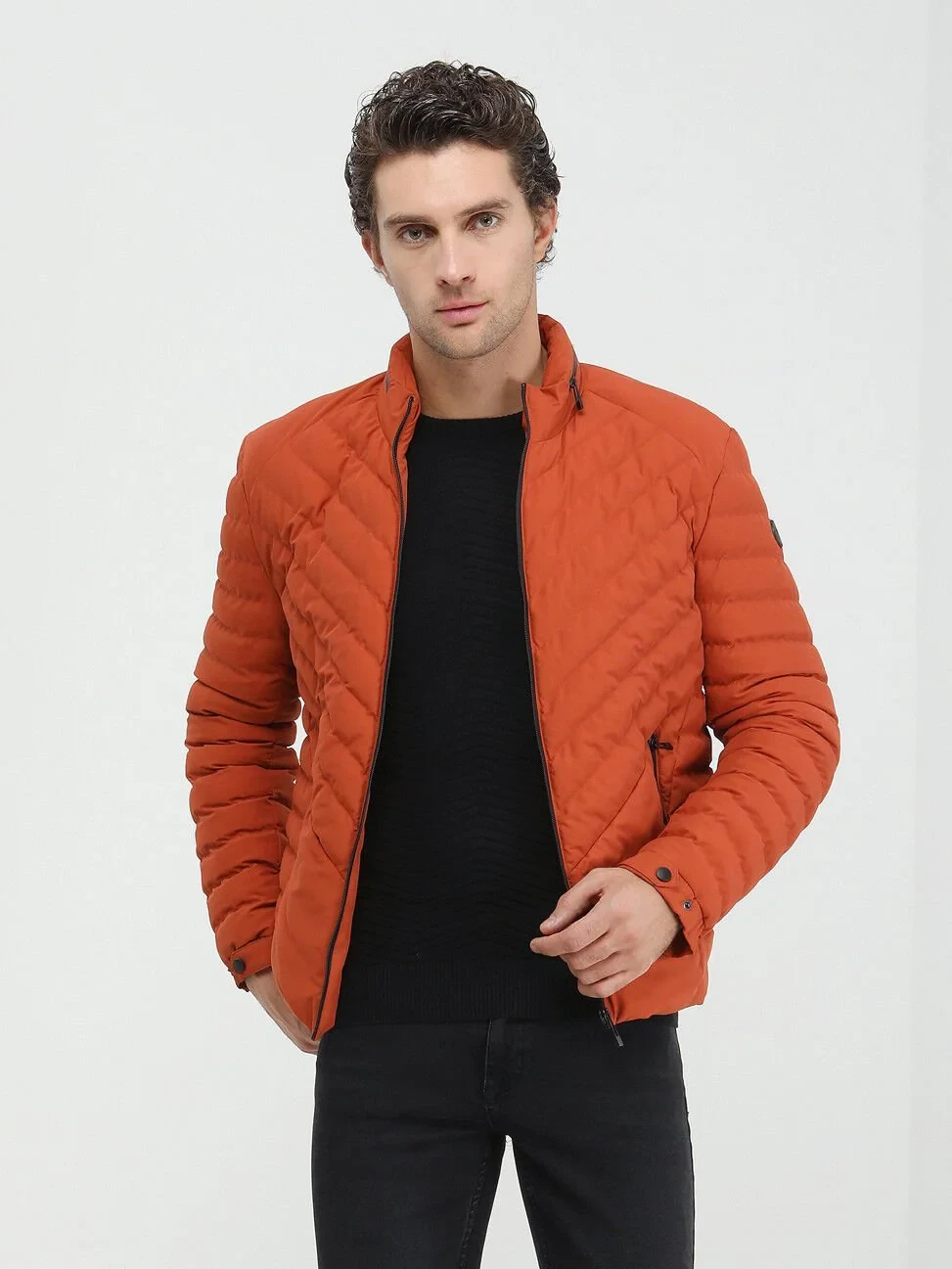 Orange Weaving Coat - 2