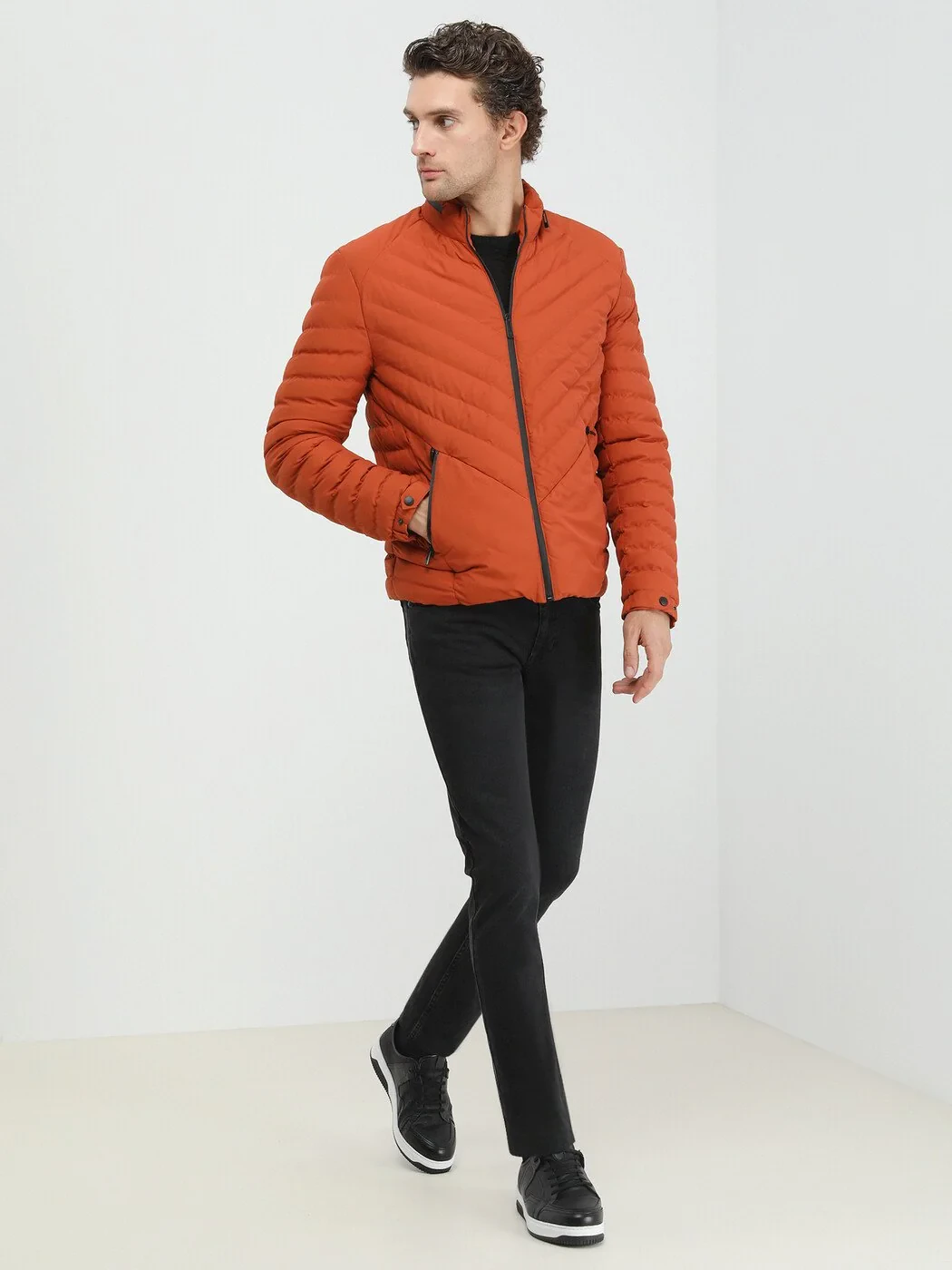 Orange Weaving Coat - 3