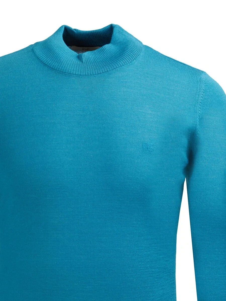 Petrol Blue Knitwear Sweatshirt - 2