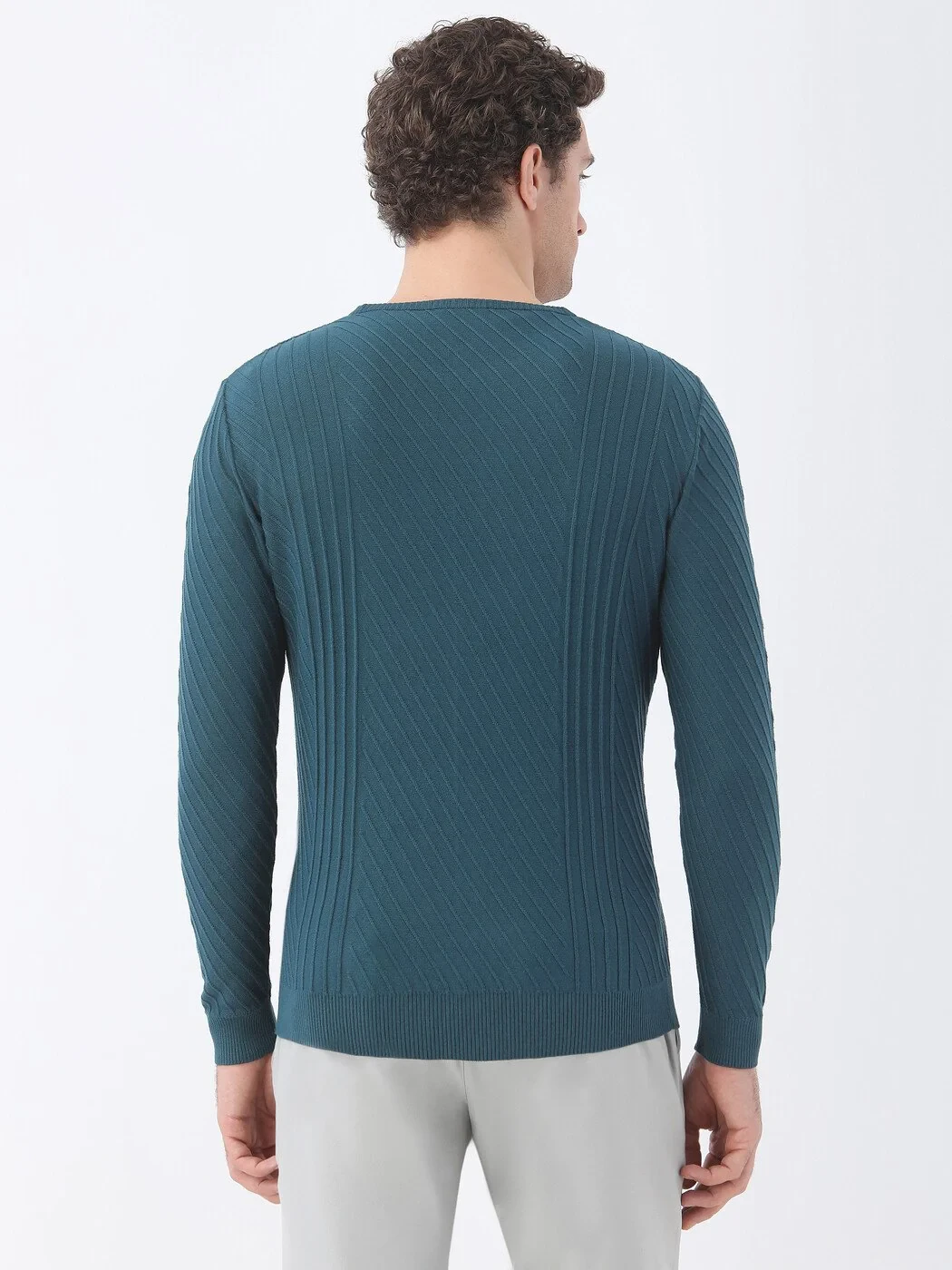 Petrol Blue Knitwear Sweatshirt - 5