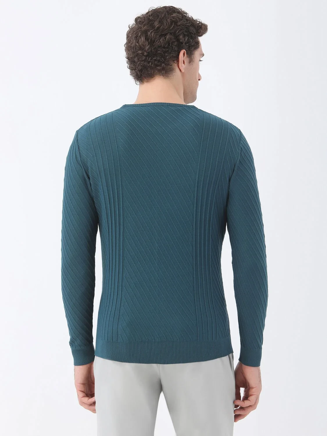 Petrol Blue Knitwear Sweatshirt - 5