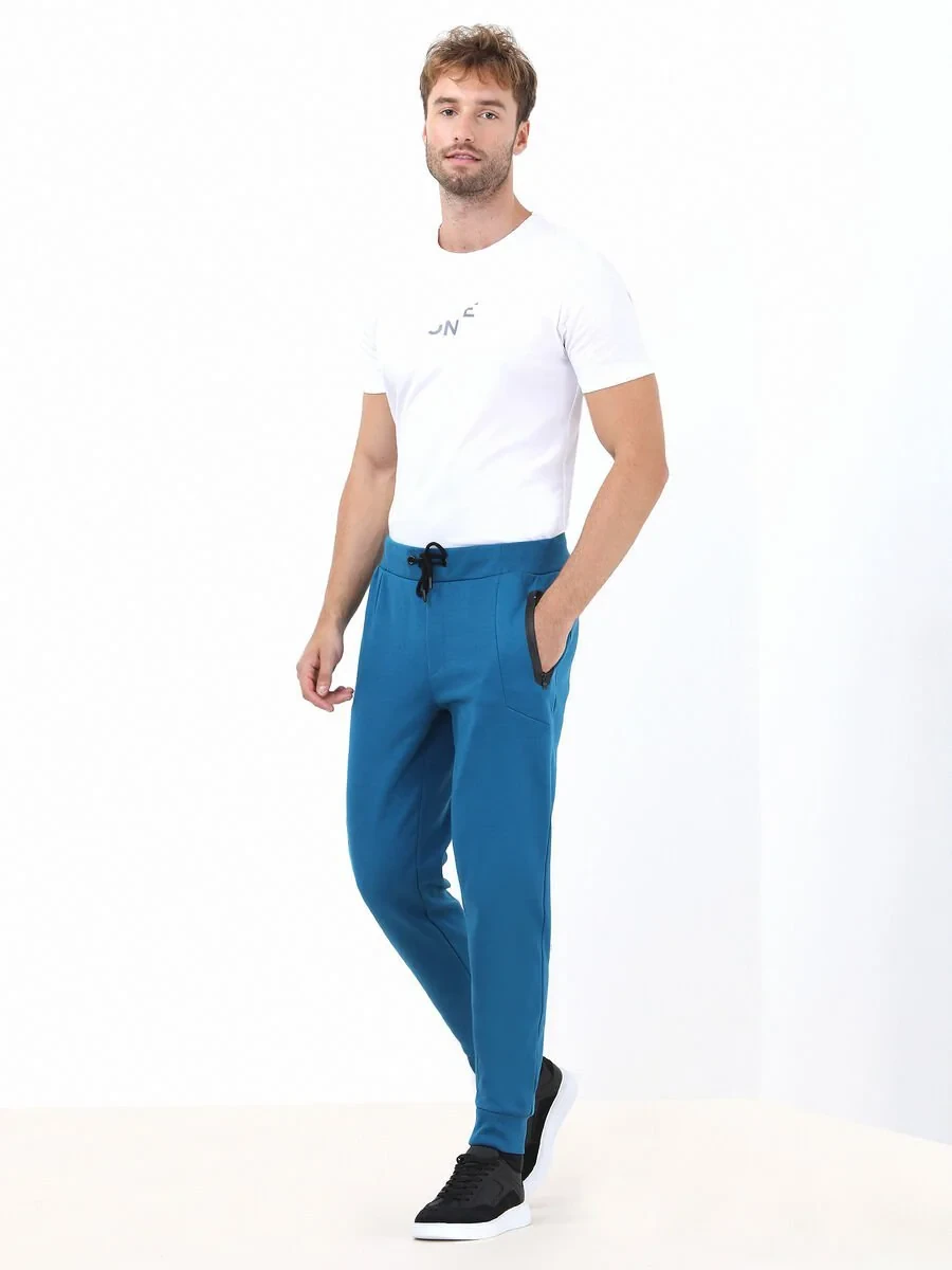 Petrol Blue Sweat Pants - 2