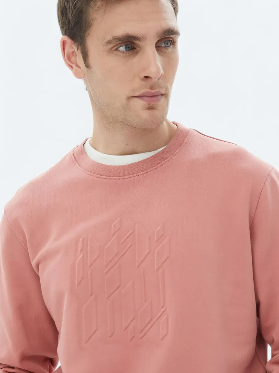 Pink Crew Neck Printed Sweatshirt - 3