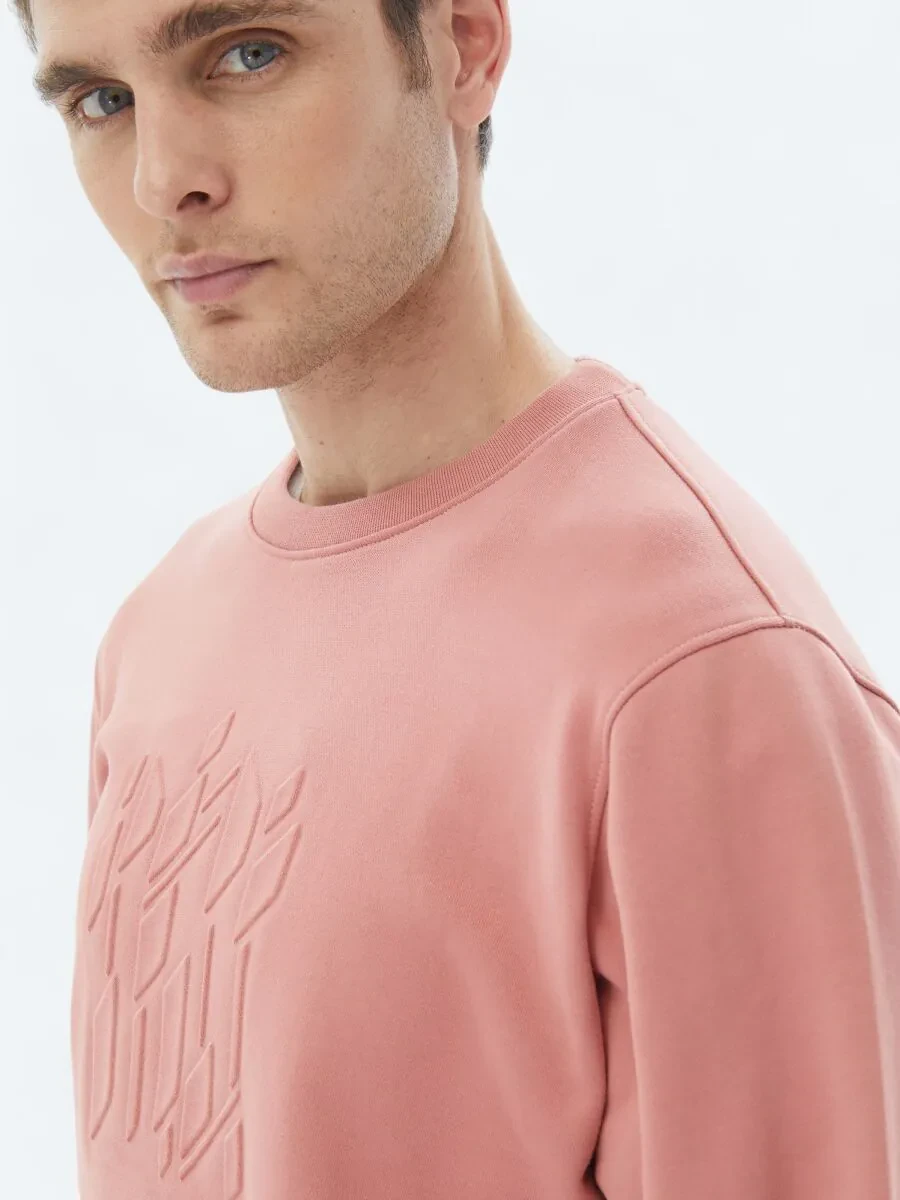 Pink Crew Neck Printed Sweatshirt - 5