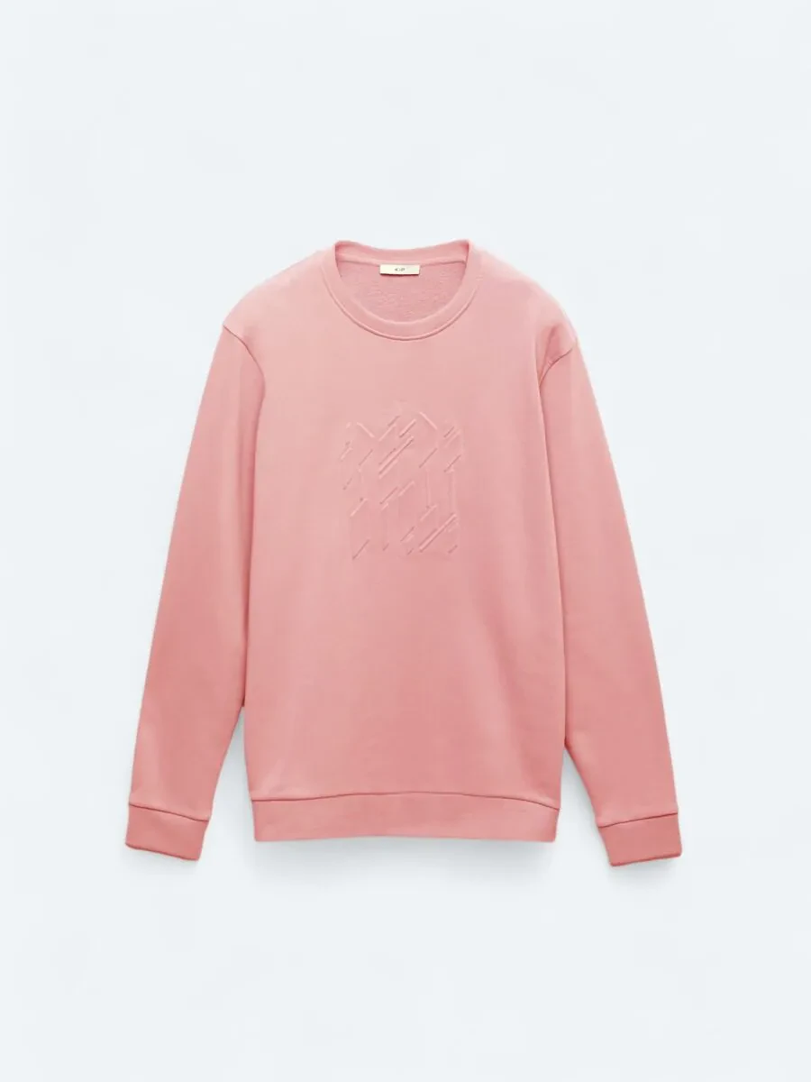 Pink Crew Neck Printed Sweatshirt - 8