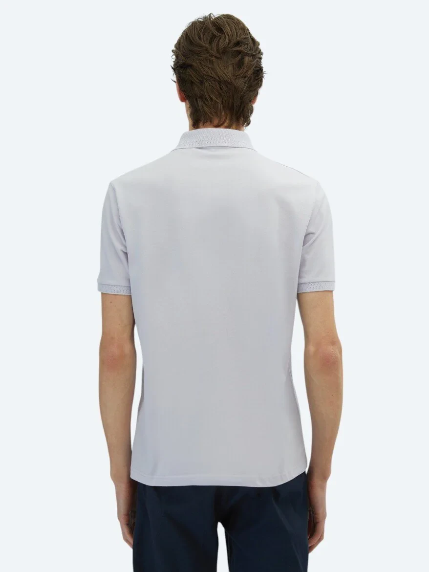 Purple Plain Polo Neck 100% Cotton T-Shirt 