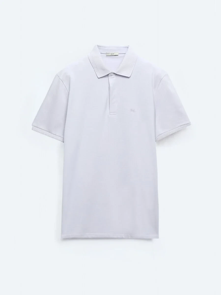 Purple Plain Polo Neck 100% Cotton T-Shirt - 5