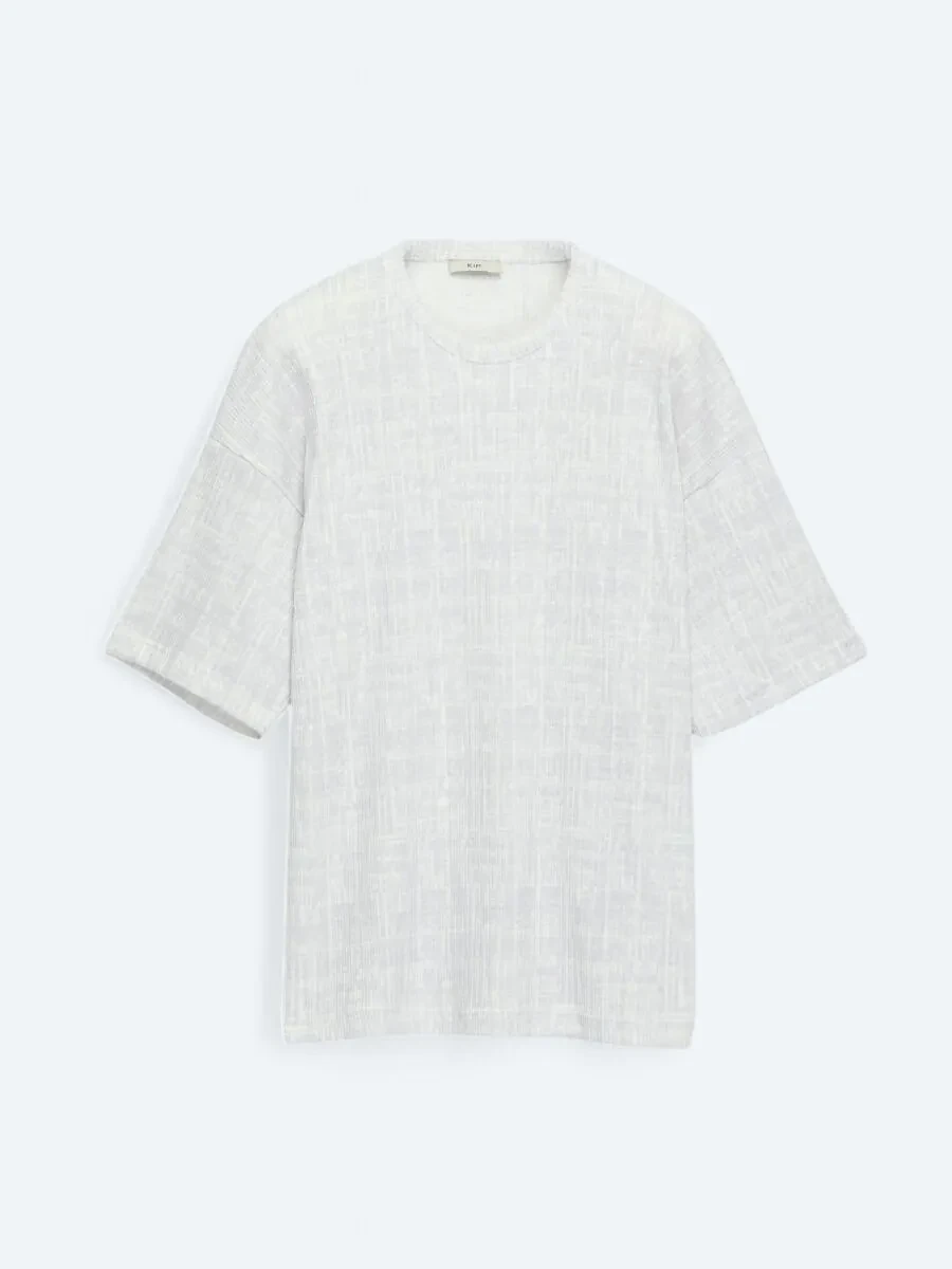 Purple Printed Crew Neck Cotton Blended T-Shirt - 7