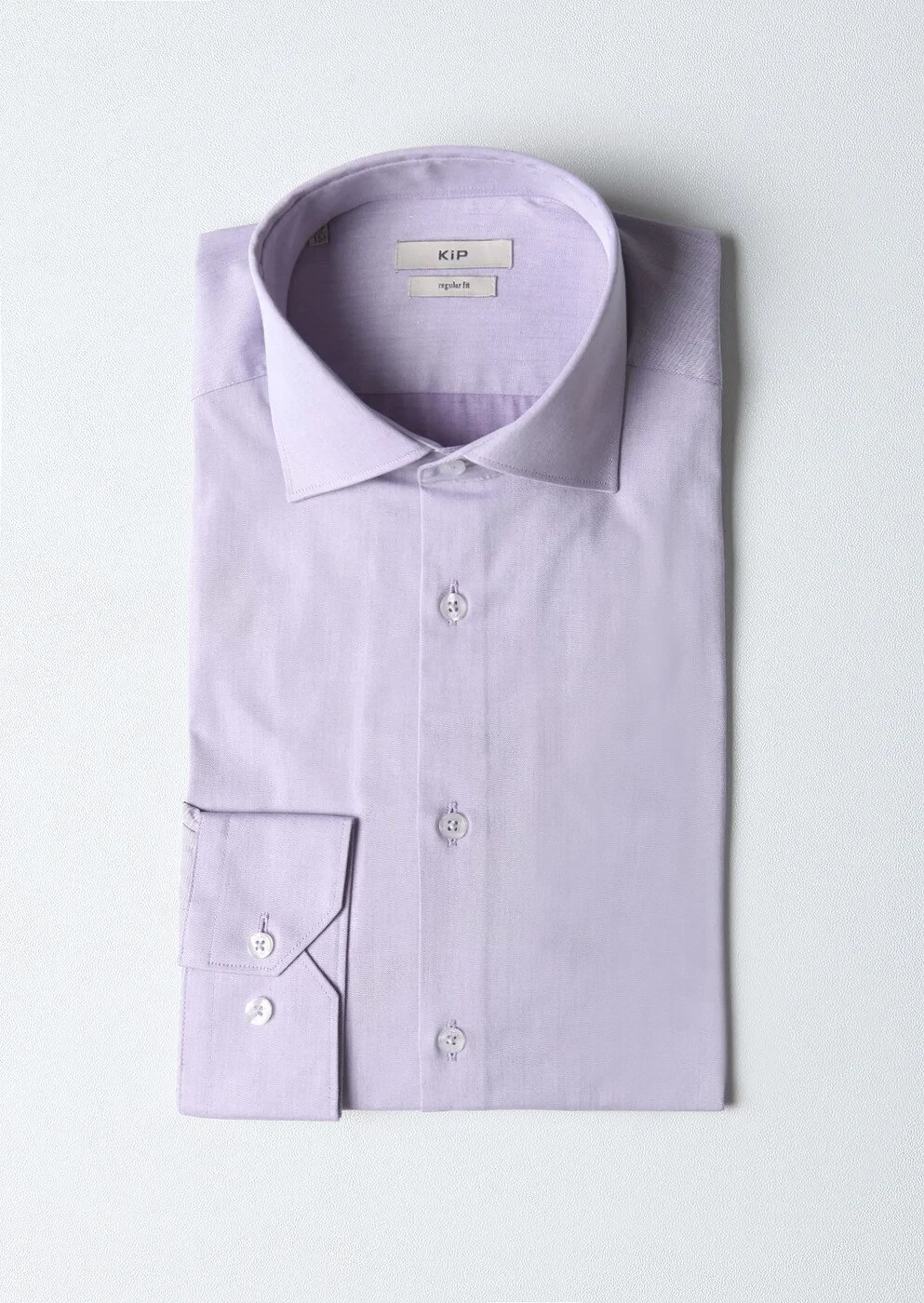 Purple Regular Fit Weaving Classical Cotton Blended Shirt - 1
