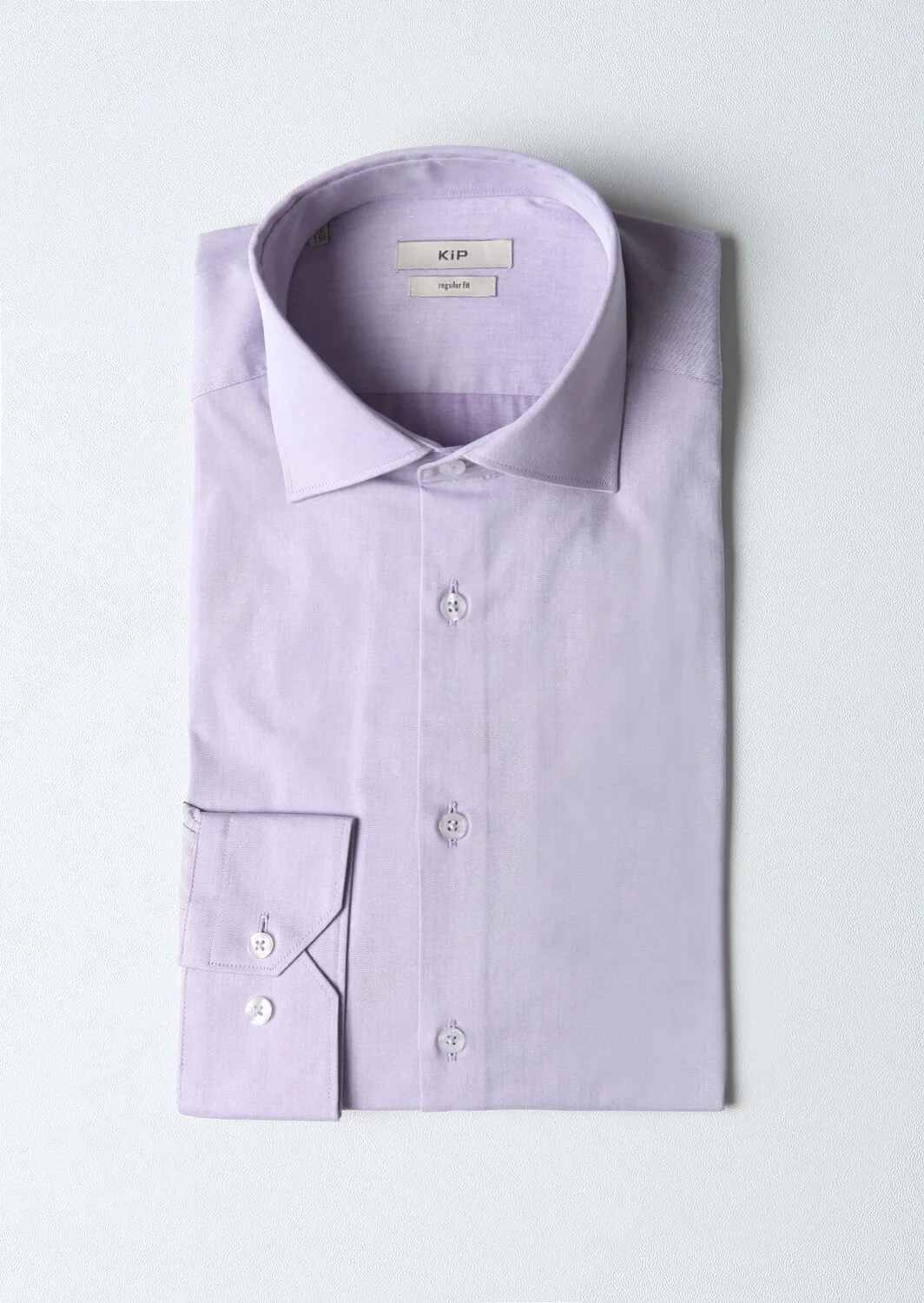 Purple Regular Fit Weaving Classical Cotton Blended Shirt - 1