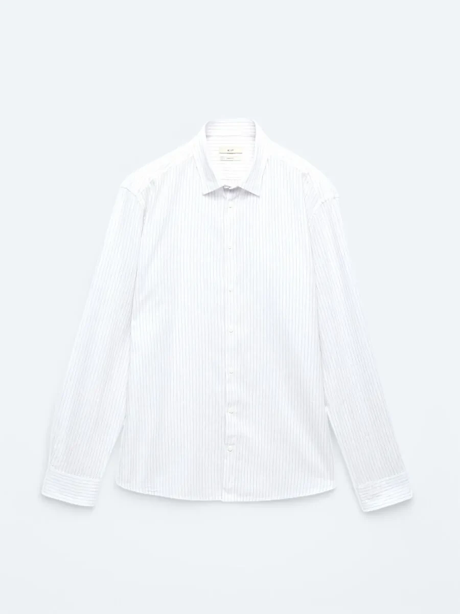 Purple Striped Regular Fit Weaving Casual Cotton Blended Shirt - 1