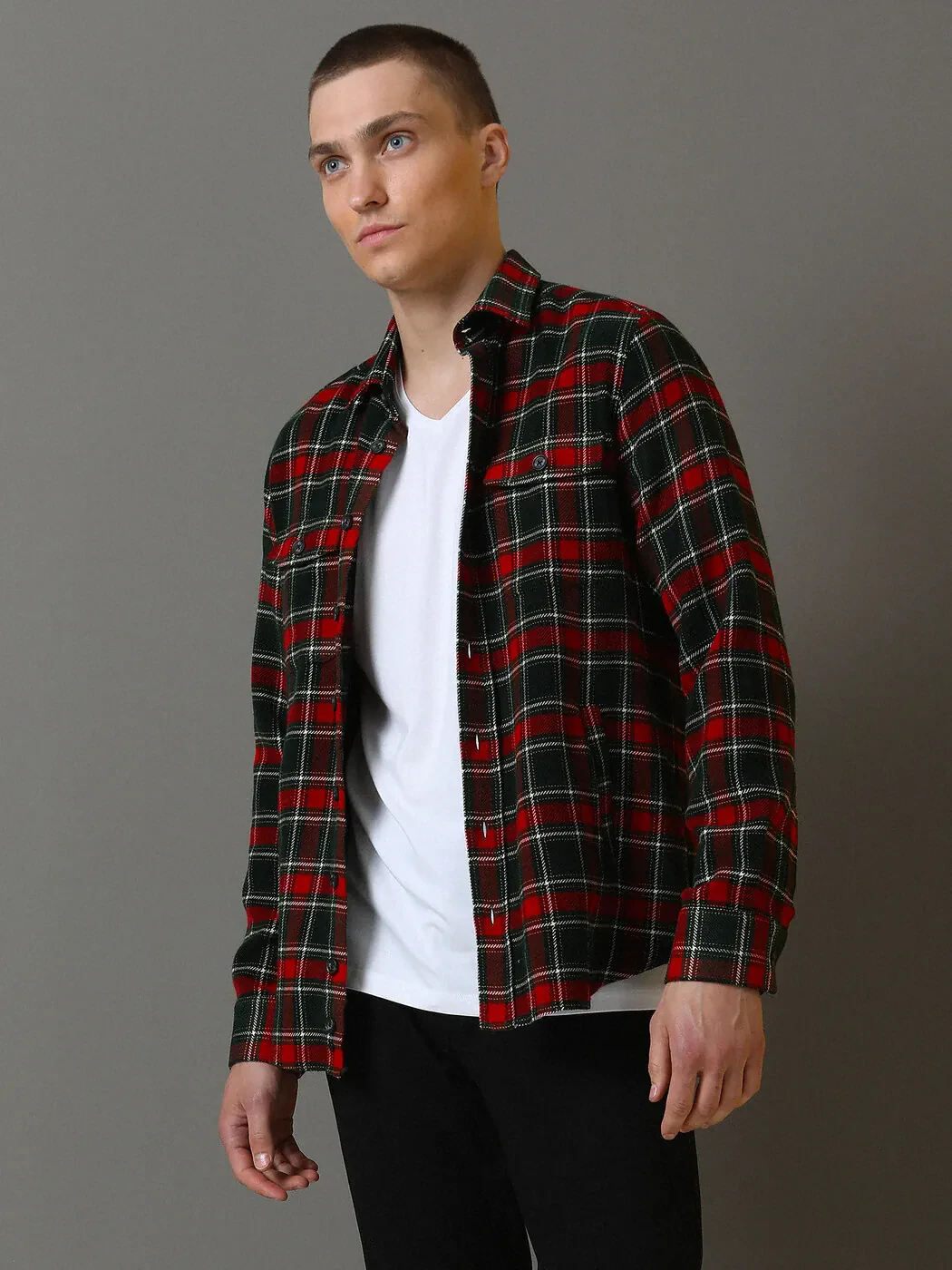 Red Checkered Regular Fit Weaving Casual Shirt - 2