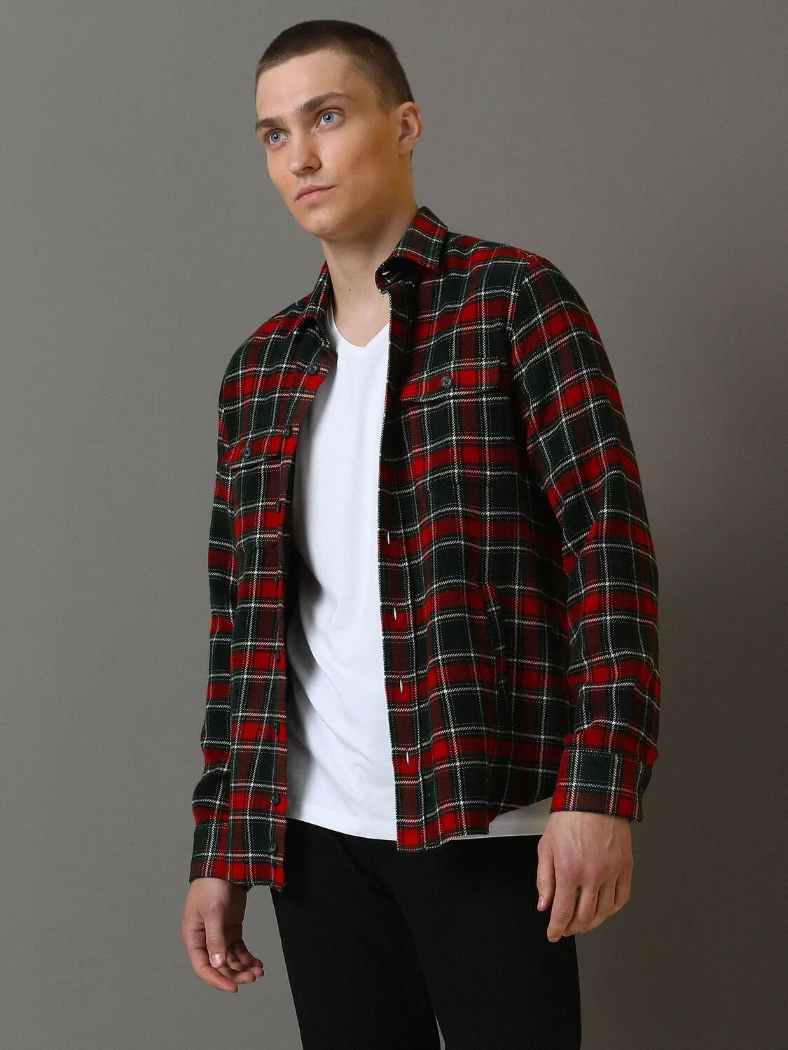 Red Checkered Regular Fit Weaving Casual Shirt - 2