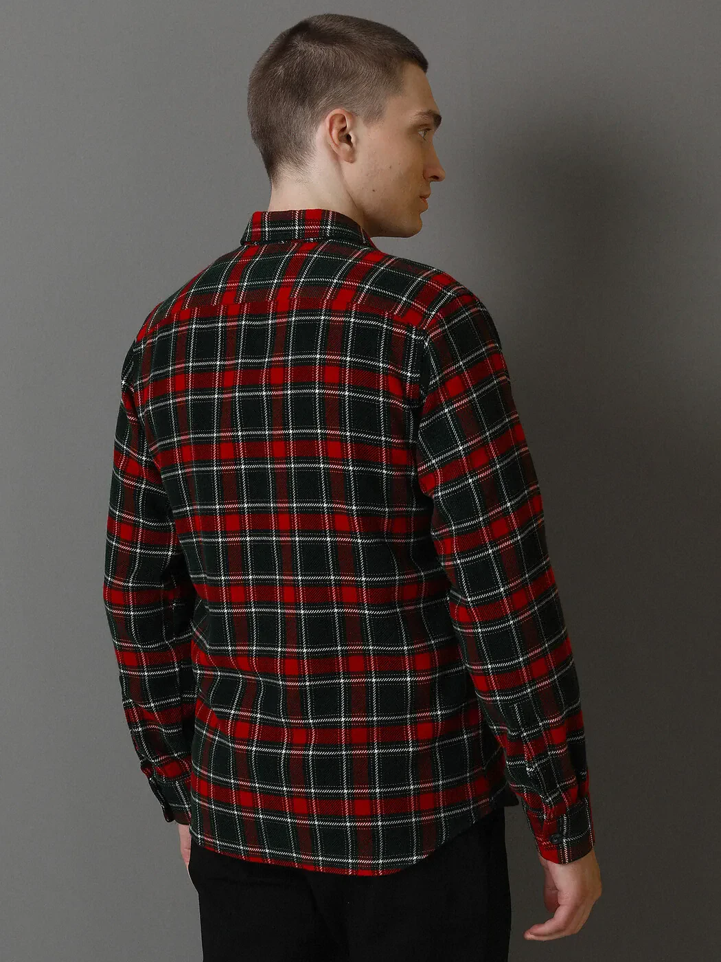 Red Checkered Regular Fit Weaving Casual Shirt - 5