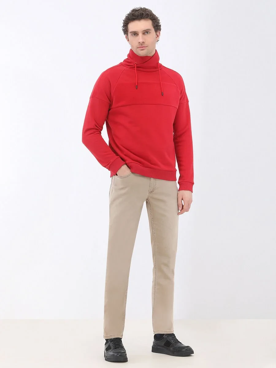 Red Turtleneck Sweatshirt - 2