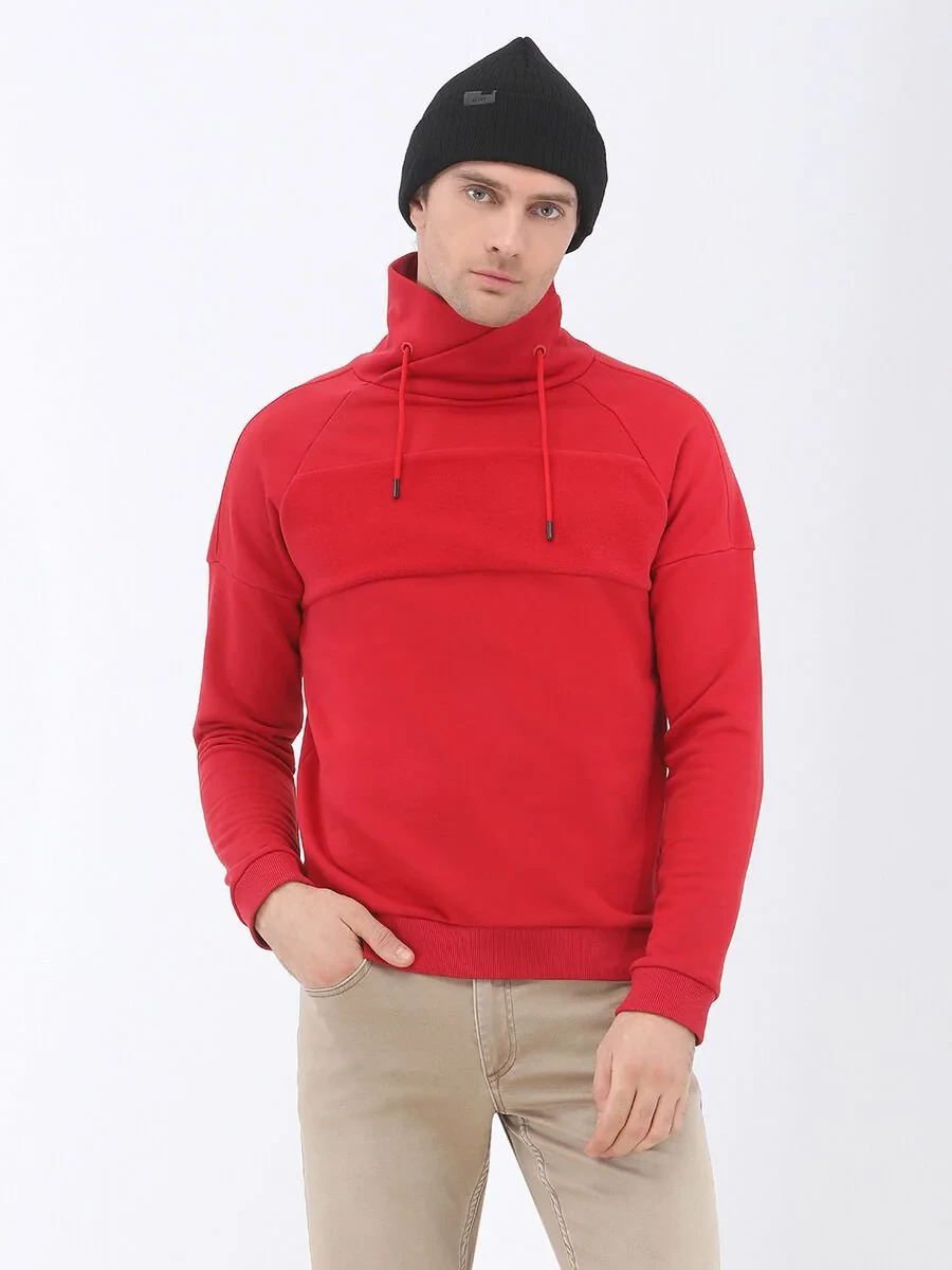 Red Turtleneck Sweatshirt - 3