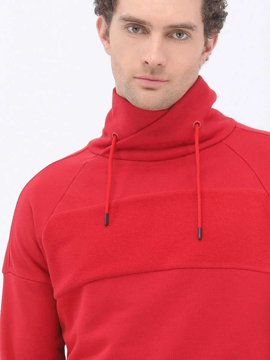 Red Turtleneck Sweatshirt - 4