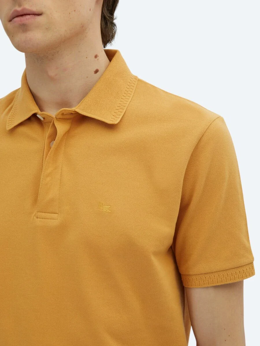 Saffron Plain Polo Neck 100% Cotton T-Shirt - 4