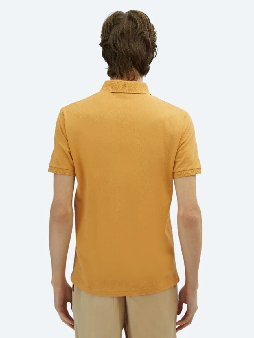 Saffron Plain Polo Neck 100% Cotton T-Shirt - 5