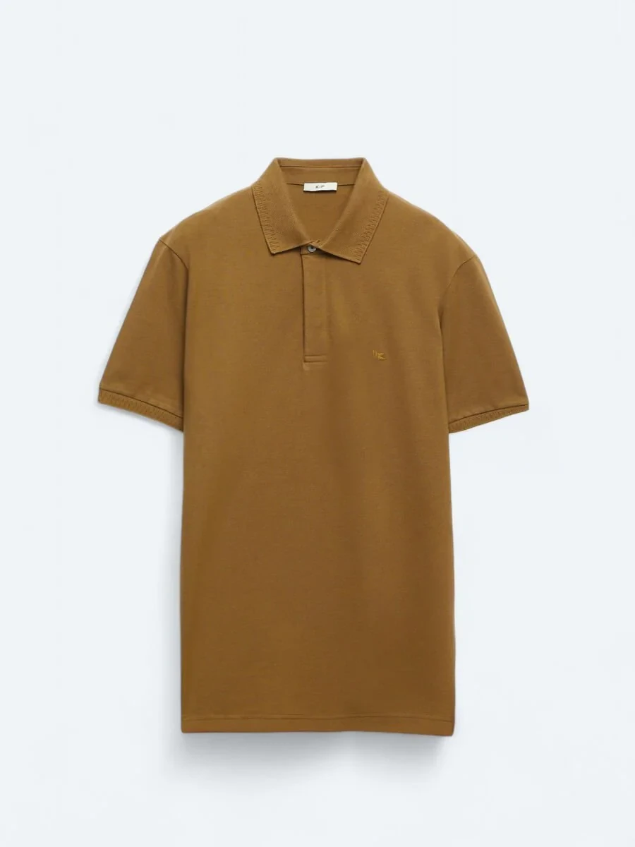 Saffron Plain Polo Neck 100% Cotton T-Shirt - 6