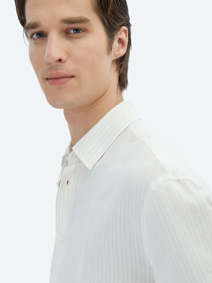 Saffron Striped Oversize Fit Weaving Casual Shirt - 4