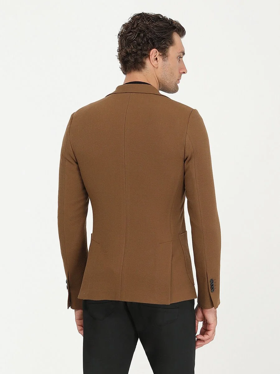 Safran Desenli Slim Fit Ceket - 8