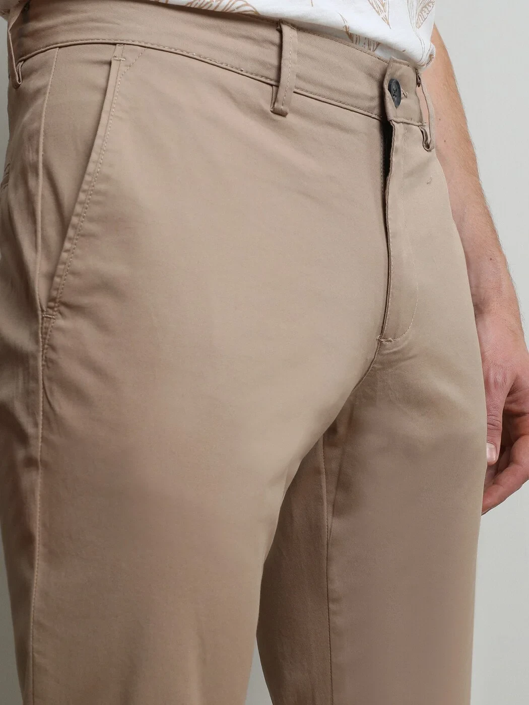 Safran Düz Dokuma Regular Fit Casual Pamuk Karışımlı Pantolon - 3