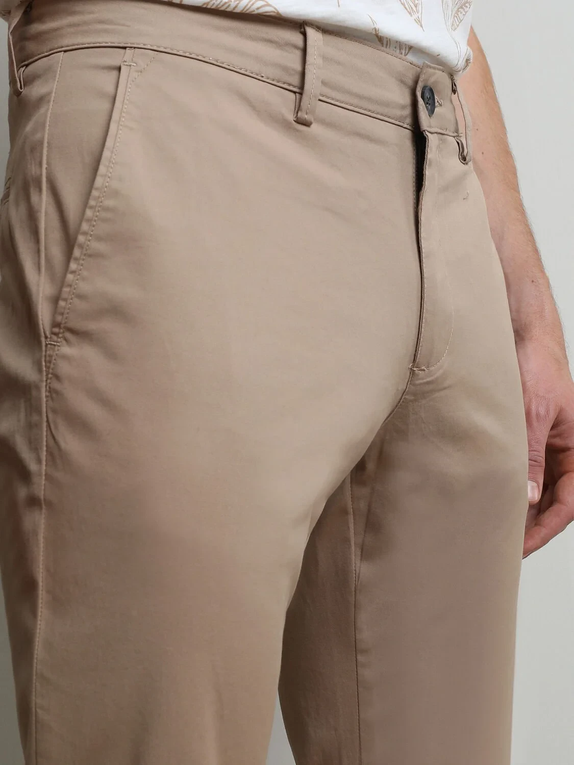 Safran Düz Dokuma Regular Fit Casual Pamuk Karışımlı Pantolon - 3