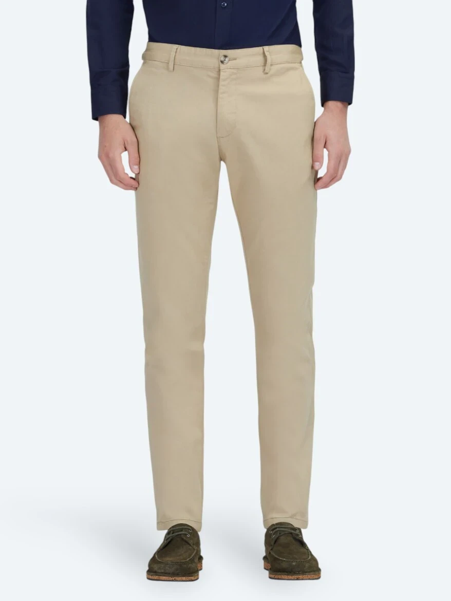 Safran Düz Dokuma Regular Fit Casual Pamuk Karışımlı Pantolon - 2