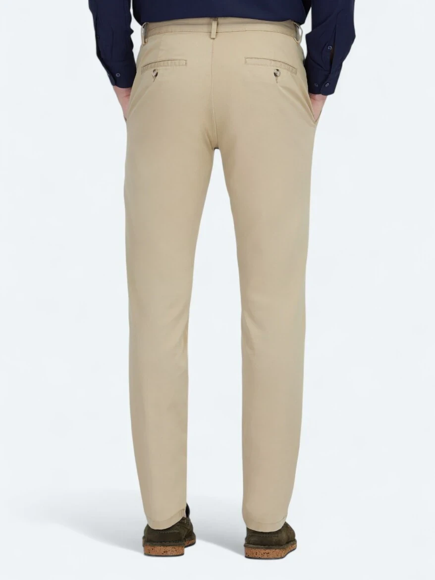 Safran Düz Dokuma Regular Fit Casual Pamuk Karışımlı Pantolon - 4