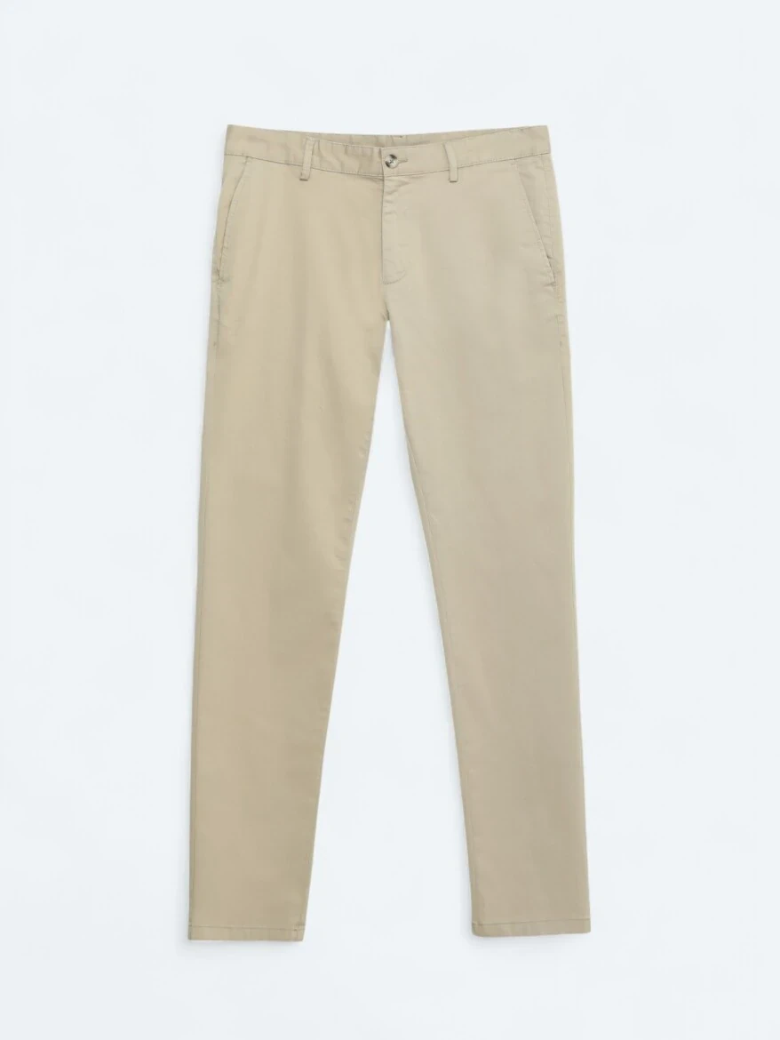 Safran Düz Dokuma Regular Fit Casual Pamuk Karışımlı Pantolon - 5