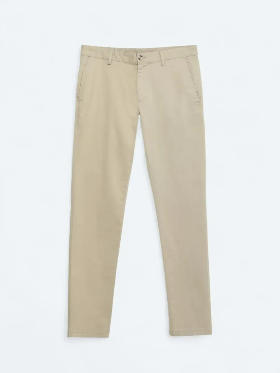 Safran Düz Dokuma Regular Fit Casual Pamuk Karışımlı Pantolon - 5