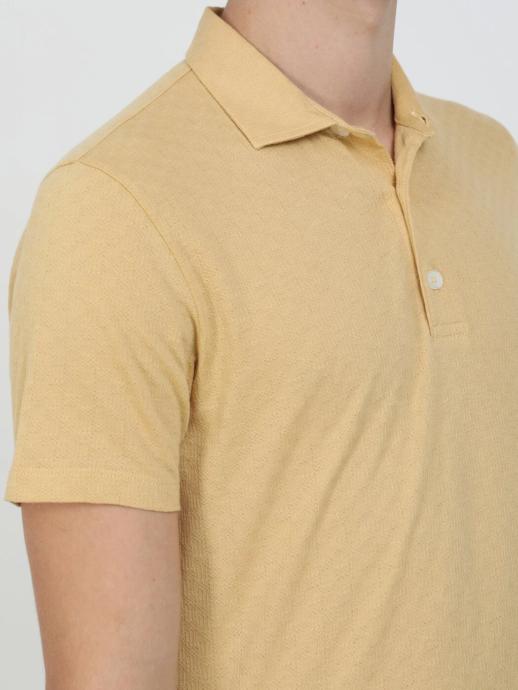 Safran Jakarlı Polo Yaka %100 Pamuk T-Shirt - 3
